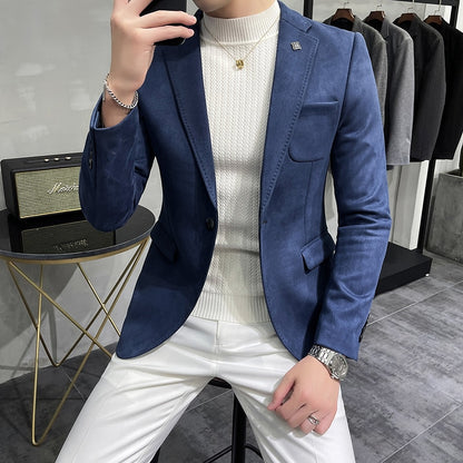 Blouson en cuir trempé pour homme, vêtement masculin, peau de daim, décontracté.