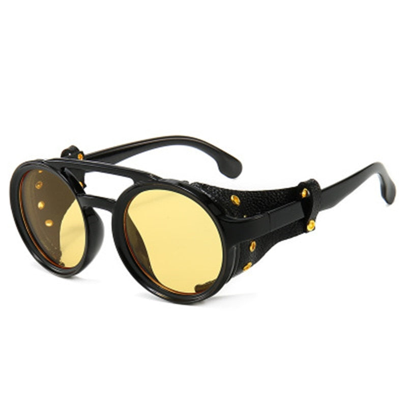 Lunettes de soleil pour hommes style maille latérale ronde.