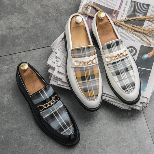 Chaussures en cuir de luxe italien pour hommes, mocassins décontractés.
