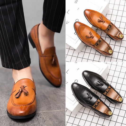 Chaussures Italiennes Classiques de Soirée pour Homme, Mocassins de Luxe Élégants, en Cuir.