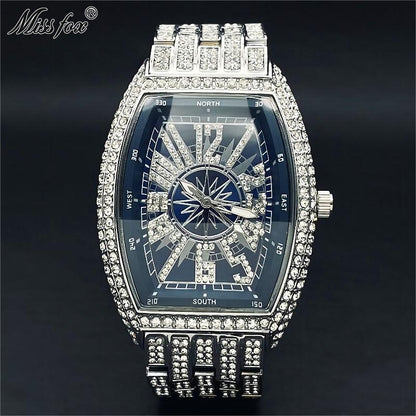 montre luxe élégante pour hommes accessoire de mode diamant glacé.