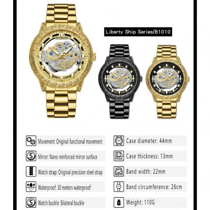 Montre pour hommes double creux étanche luxe mode originale.