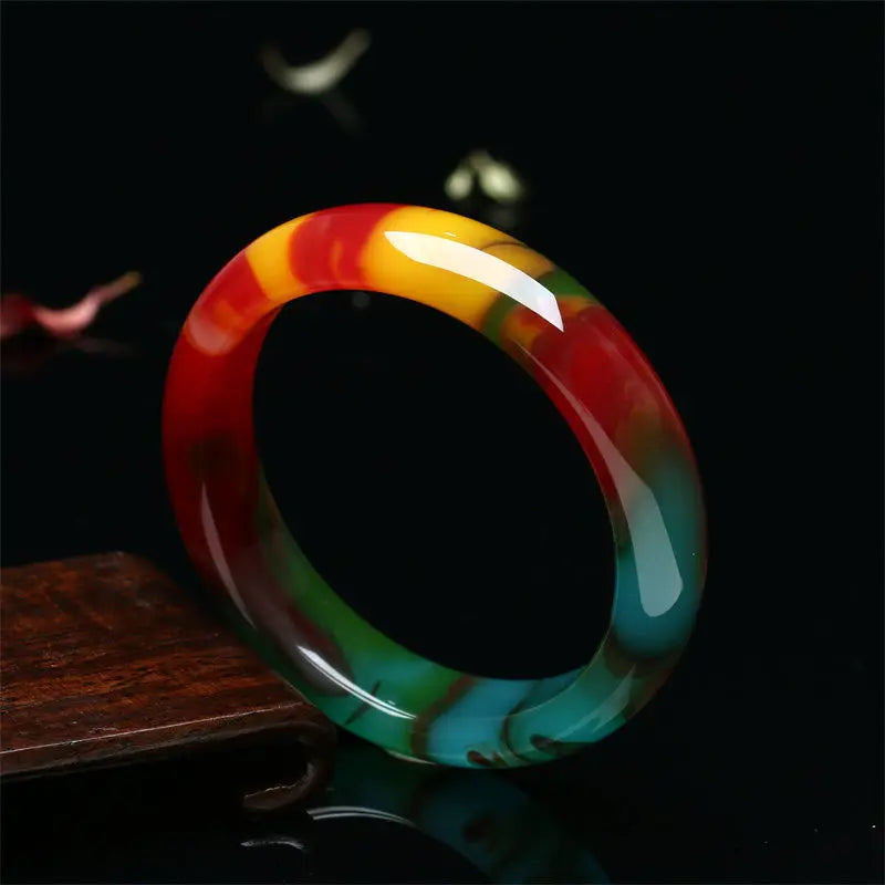 Bracelet luxure en jade multicolore pour femmes.