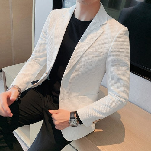 Vestes décontractées à simple boutonnage pour hommes, blazers respirante.