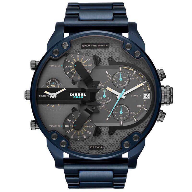 Montre pour hommes avec ceinture en silicone double horloge de sport.