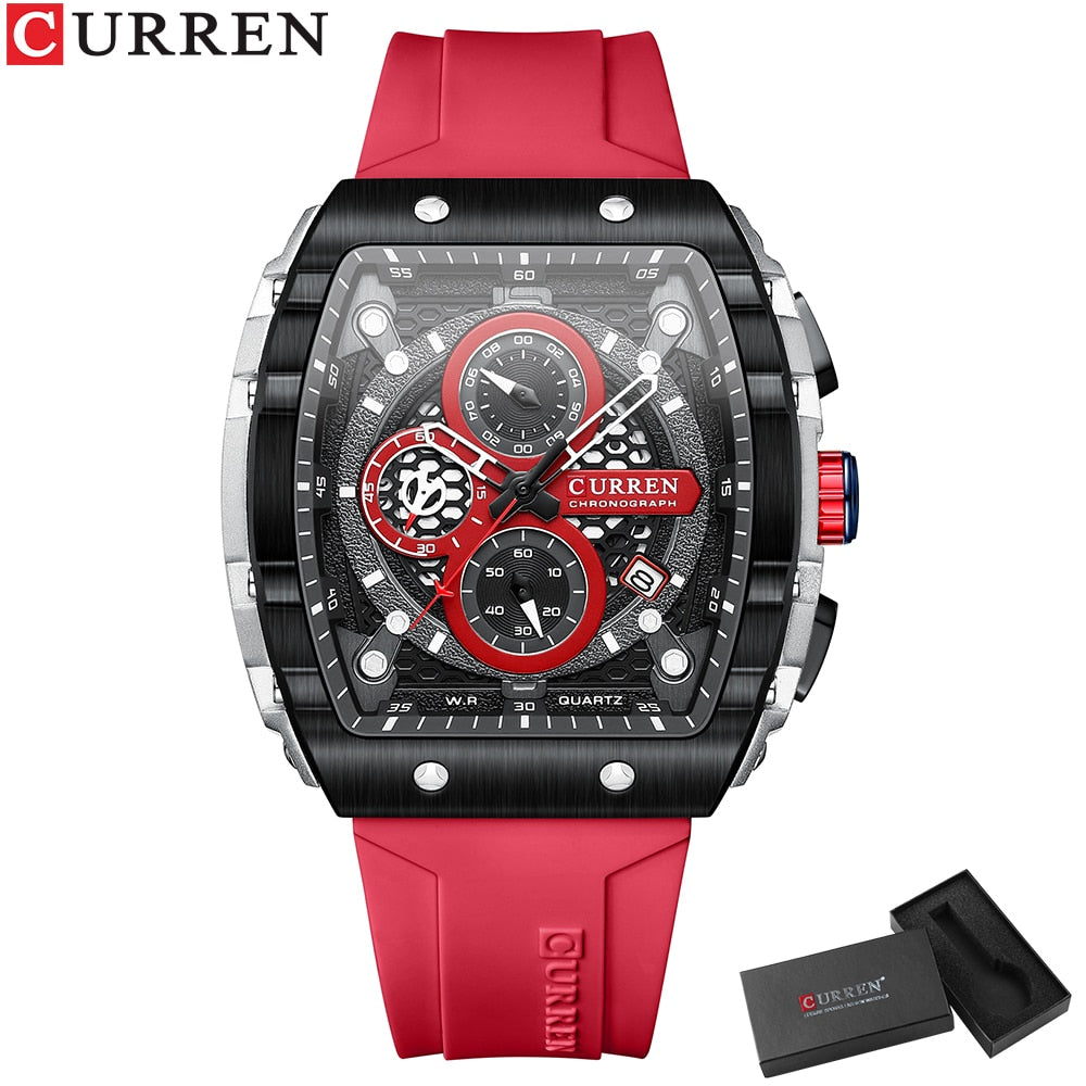 Montre à quartz étanche pour hommes chronographe horloge de date.