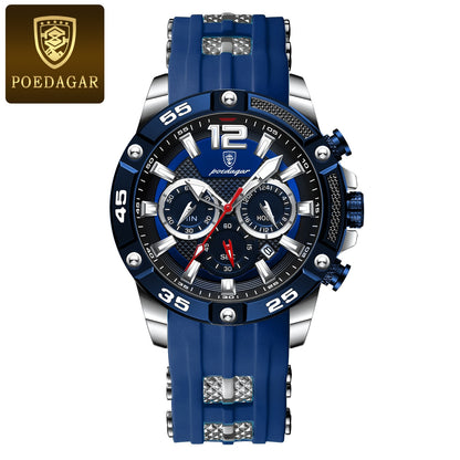 Montre à quartz militaire étanche pour hommes chronographe.