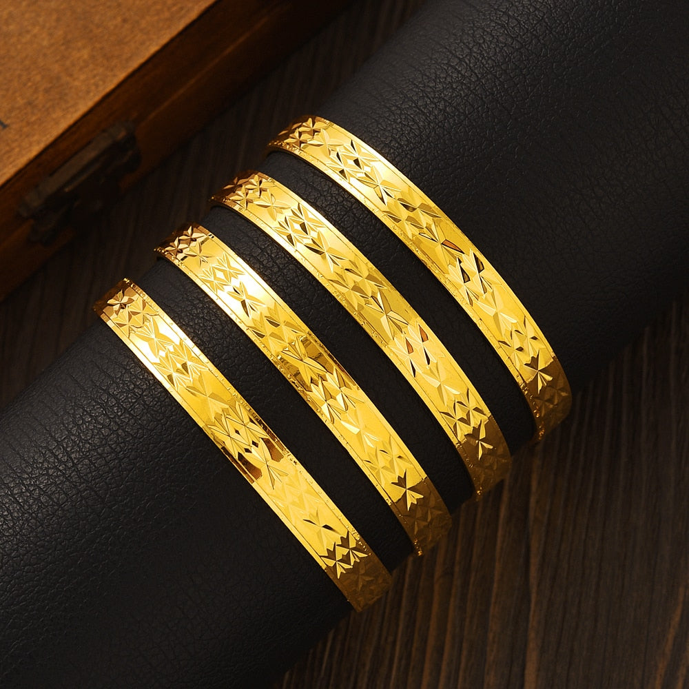 Bracelets de mariage de Dubaï pour femmes plaqué en or 24k.