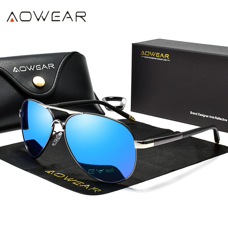 Lunettes de soleil d'aviation pour hommes luxe.