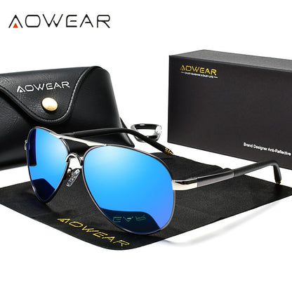Lunettes de soleil d'aviation pour hommes luxe.