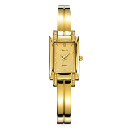 Montre en or pour femmes, marque de luxe, mode carré diamant étanche.