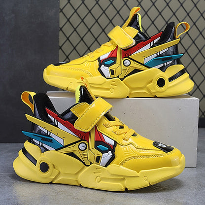 Chaussures de tennis décontractées en cuir pour enfants.