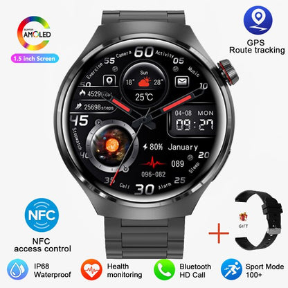 Montre connectée gt4 pro pour homme, smartwatch, moniteur d'activité physique, avec GPS.