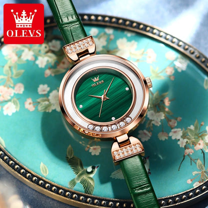 Montre étanche pour Femme bracelet en cuir Authentique.