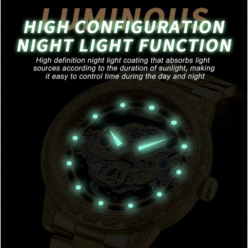 Montre pour hommes double creux étanche luxe mode originale.