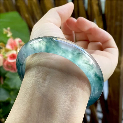 Bracelet en jadéite naturelle gymné flanelle glacée.