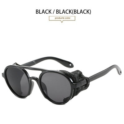 Lunettes de soleil pour hommes style maille latérale ronde.