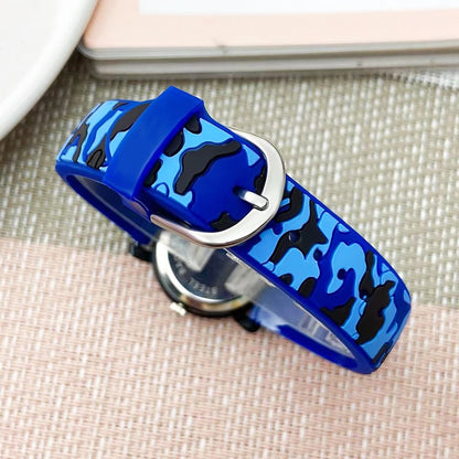 Montre à quartz avec bracelet en silicone pour enfants.
