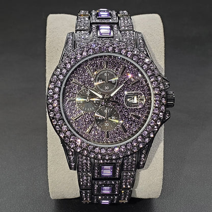 Montre de luxe en diamant vert pour hommes luxe unique.