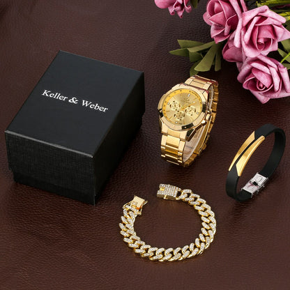 Ensemble de montres de luxe pour hommes.