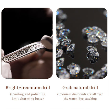 Montre luxe élégante en diamant pour femme.