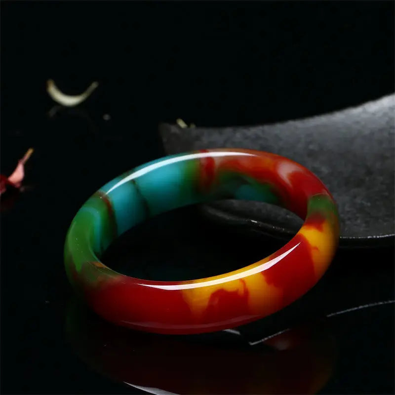 Bracelet luxure en jade multicolore pour femmes.