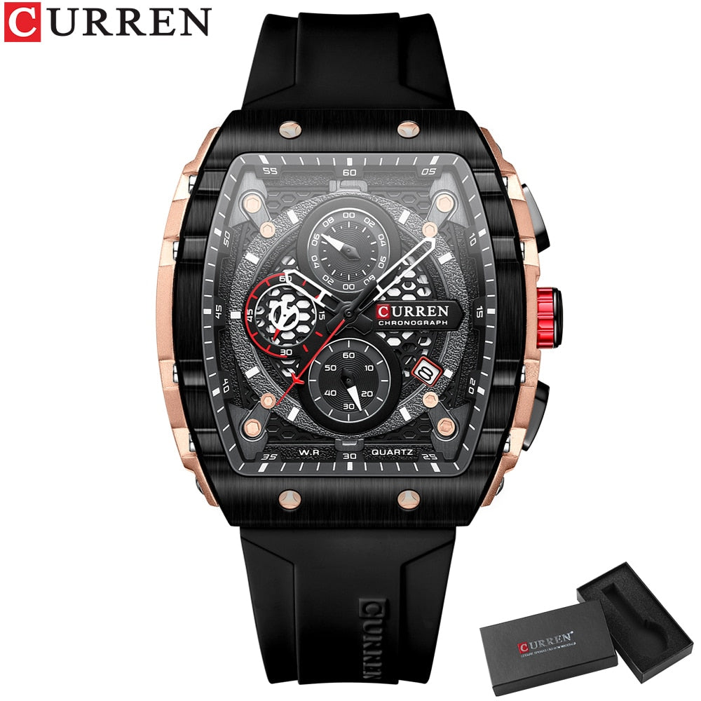 Montre à quartz étanche pour hommes chronographe horloge de date.