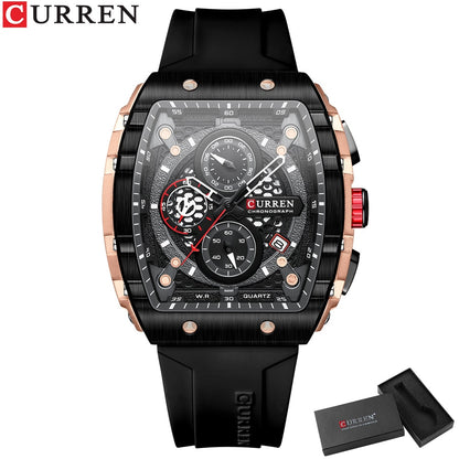 Montre à quartz étanche pour hommes chronographe horloge de date.