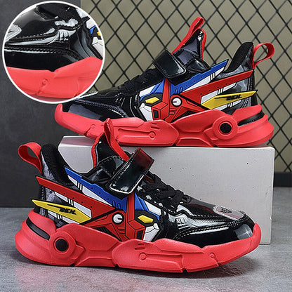 Chaussures de tennis décontractées en cuir pour enfants.
