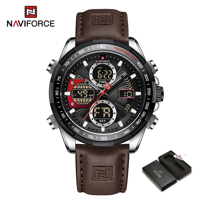 montre-bracelet en cuir pour homme, accessoire de Sport militaire, étanche, à Quartz, chronographe.