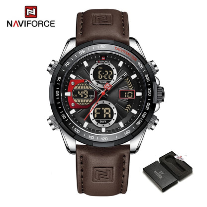 montre-bracelet en cuir pour homme, accessoire de Sport militaire, étanche, à Quartz, chronographe.