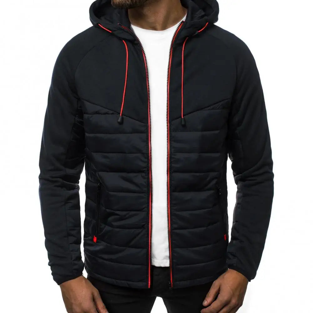 veste à capuche avec fermeture éclaire pour homme.