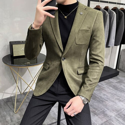 Blouson en cuir trempé pour homme, vêtement masculin, peau de daim, décontracté.
