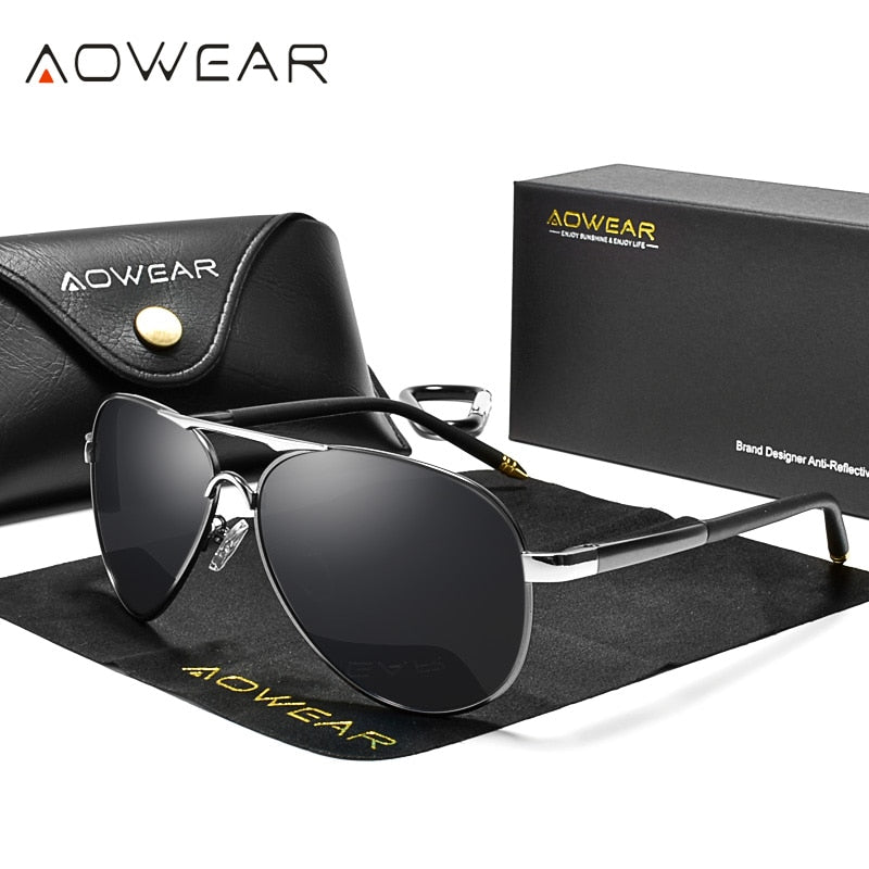 Lunettes de soleil d'aviation pour hommes luxe.