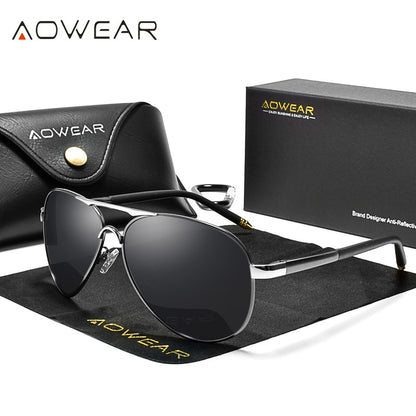 Lunettes de soleil d'aviation pour hommes luxe.
