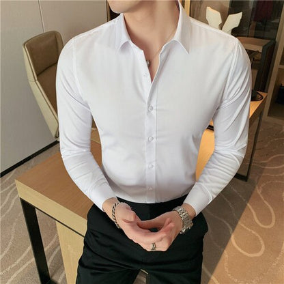 Chemise en coton pour hommes, chemise d'affaires décontractée.