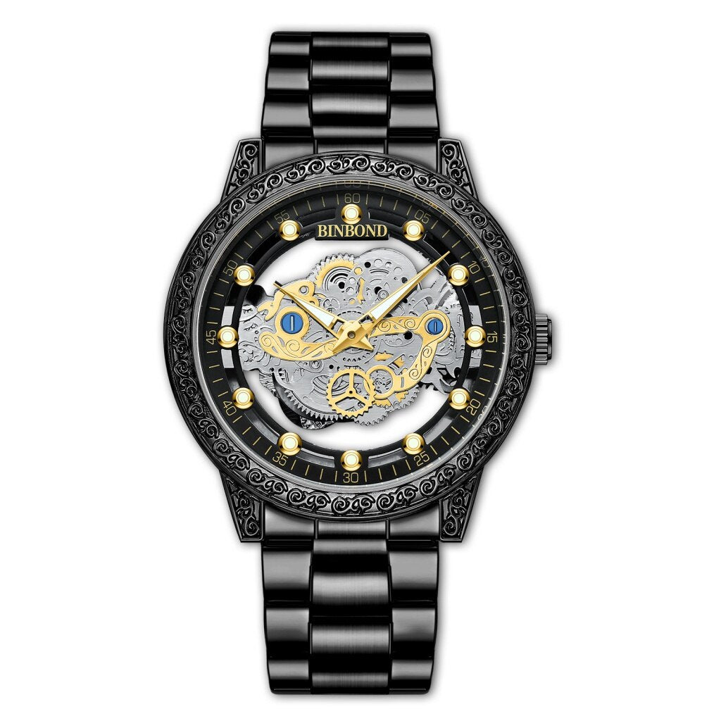 Montre pour hommes double creux étanche luxe mode originale.