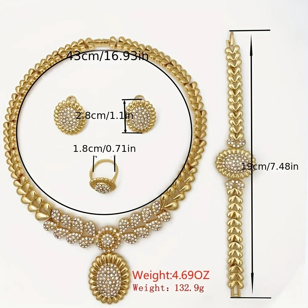 Ensemble de bijoux tendances plaqué or 22 carats.