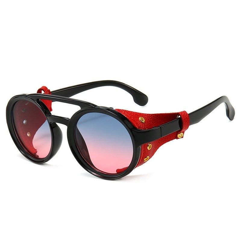 Lunettes de soleil pour hommes style maille latérale ronde.