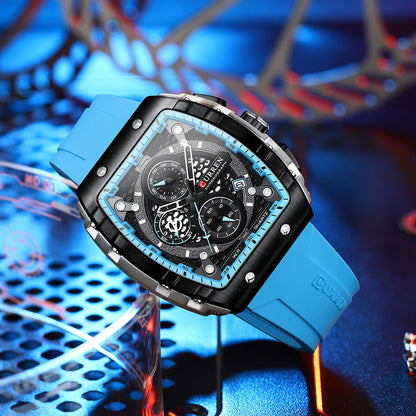 Montre à quartz étanche pour hommes chronographe horloge de date.