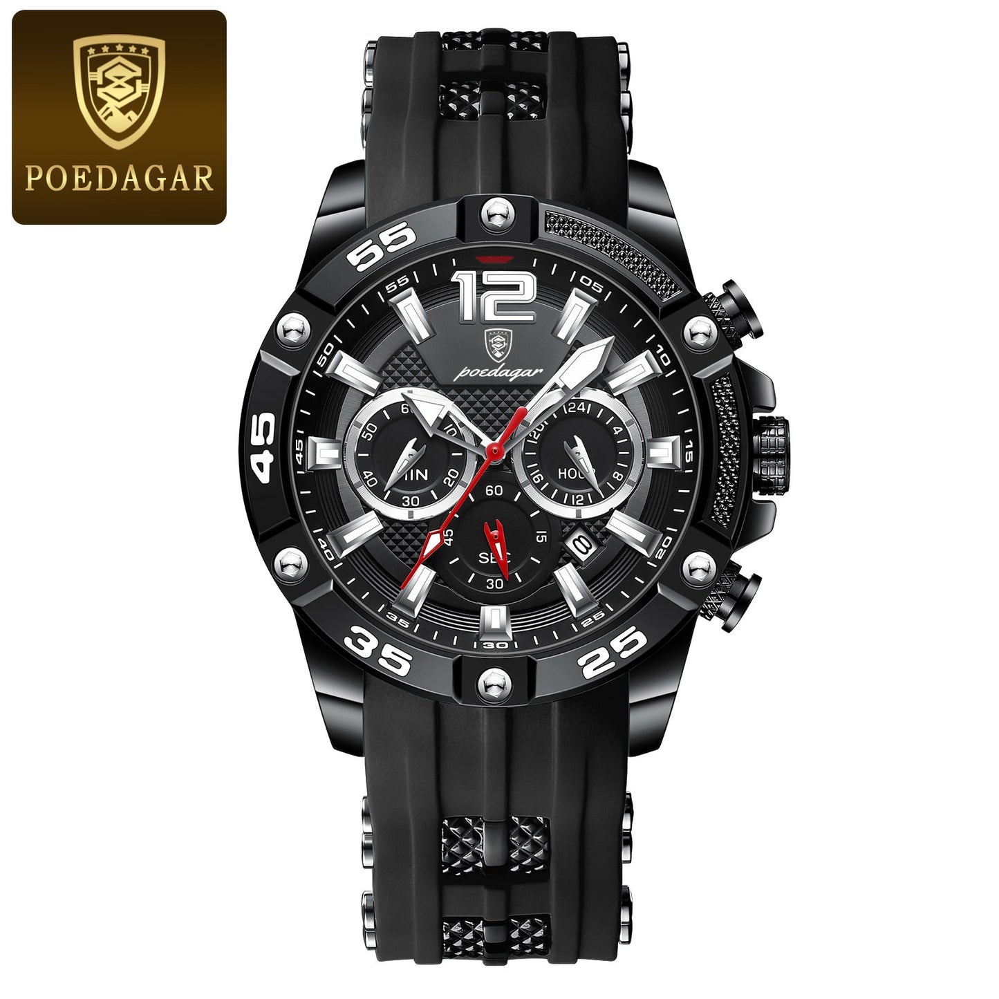 Montre à quartz militaire étanche pour hommes chronographe.