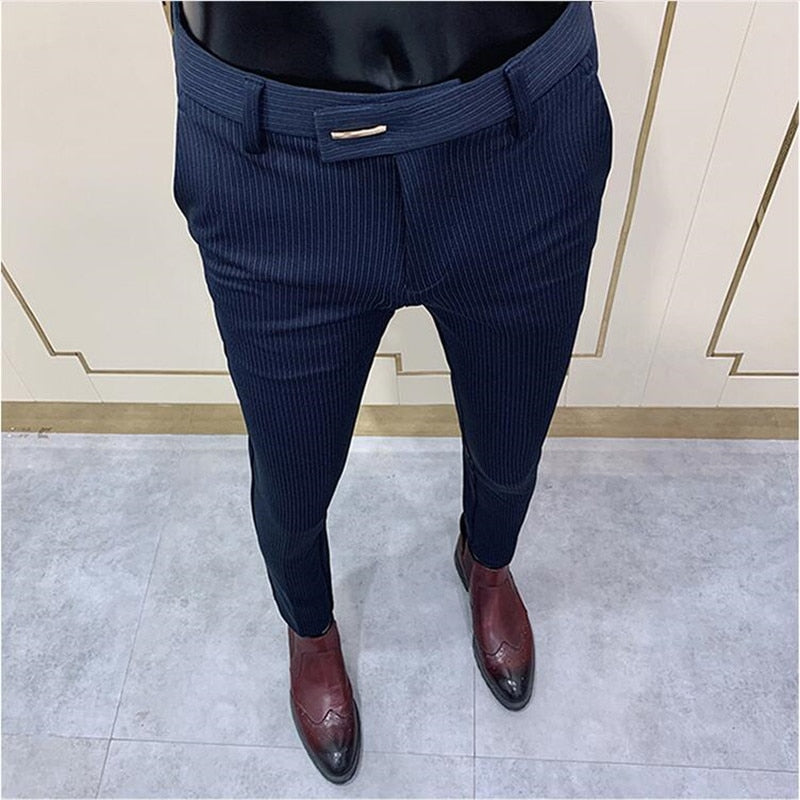 Pantalon Slim Fit pour hommes, pantalon décontracté, longueur de rinçage, haute qualité, printemps, 2022