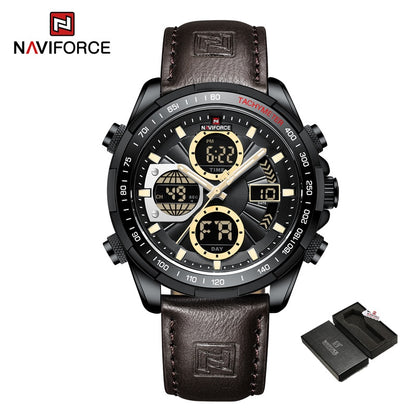 montre-bracelet en cuir pour homme, accessoire de Sport militaire, étanche, à Quartz, chronographe.