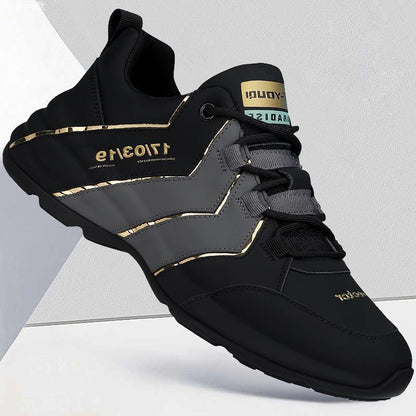 Chaussures de course décontractées en cuir à lacets pour hommes, baskets à l'offre.