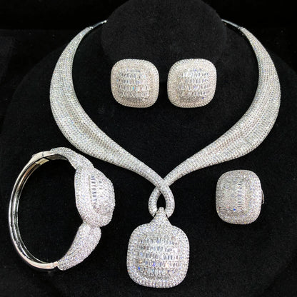 Ensemble de bijoux luxe en Zircon cubique tendance.