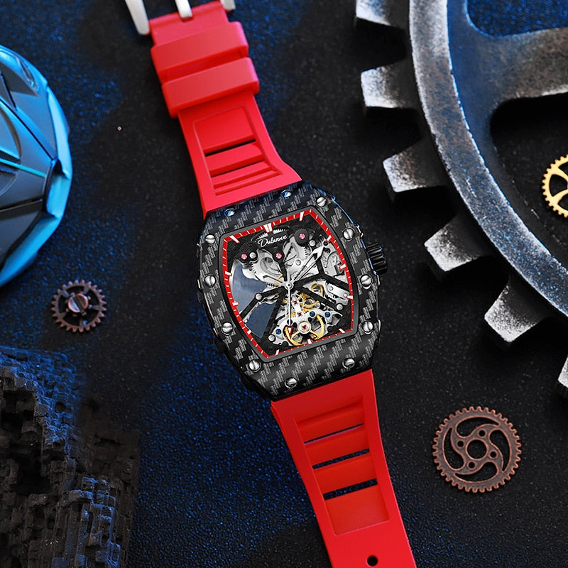 Montre squelette automatique mécanique pour hommes, Tourbillon squelette.