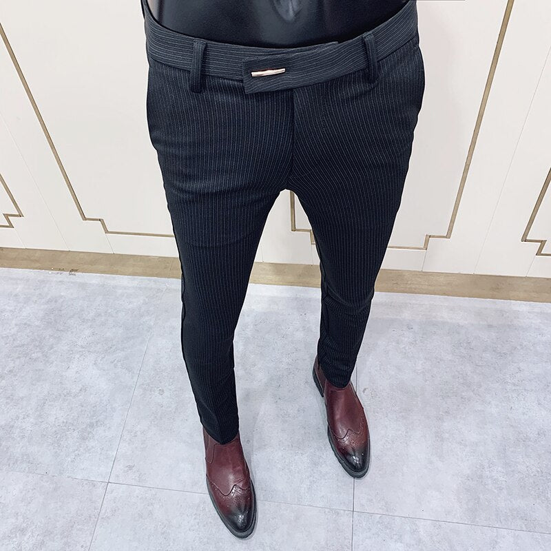 Pantalon Slim Fit pour hommes, pantalon décontracté, longueur de rinçage, haute qualité, printemps, 2022