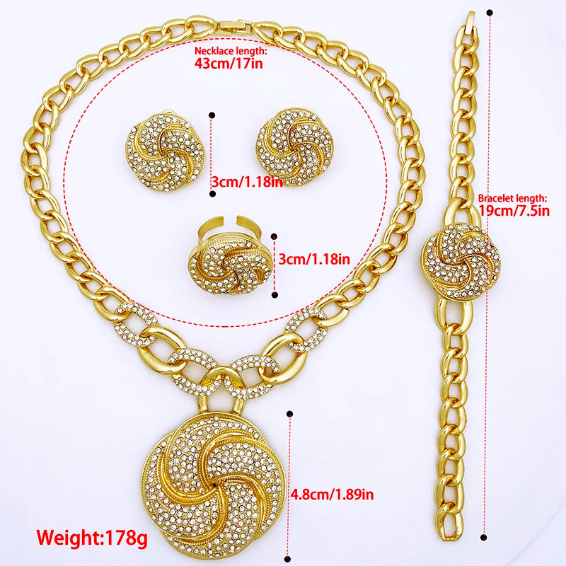 Ensemble de bijoux Luxe plaqué or tendances.