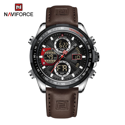 montre-bracelet en cuir pour homme, accessoire de Sport militaire, étanche, à Quartz, chronographe.