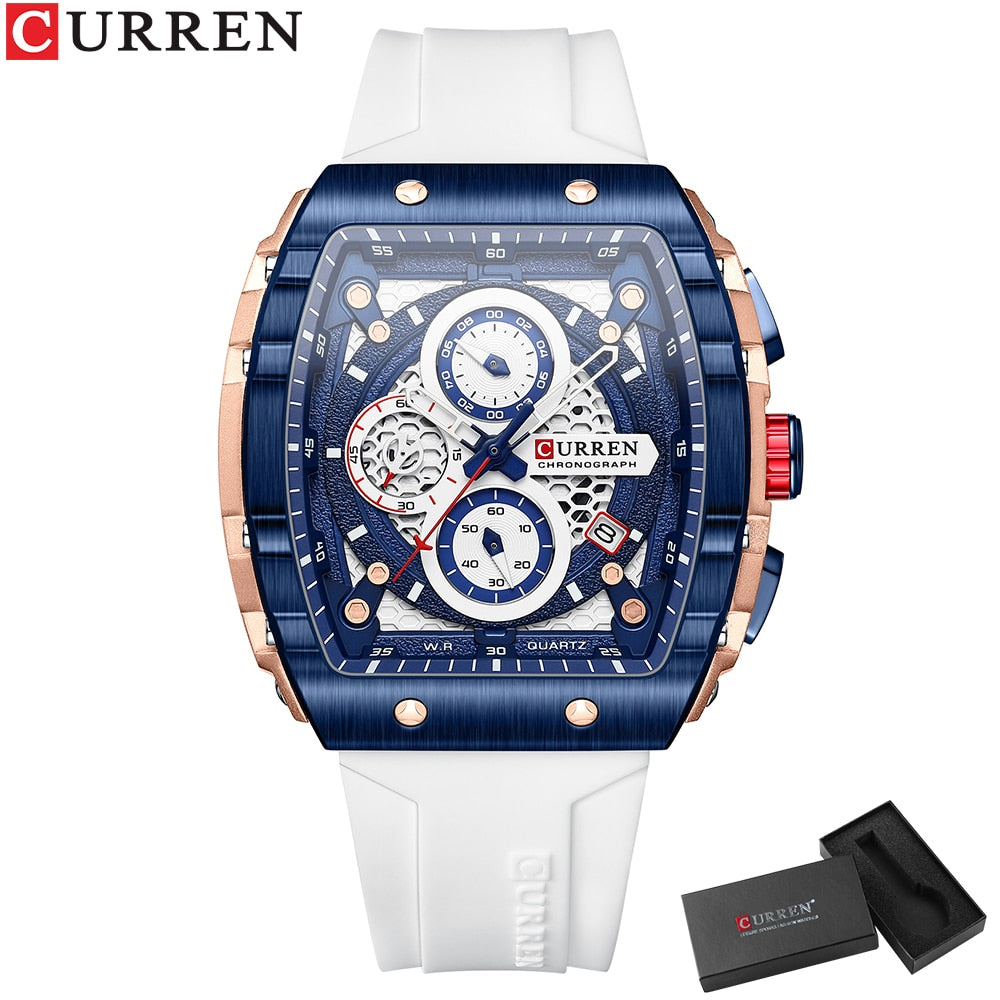 Montre à quartz étanche pour hommes chronographe horloge de date.